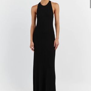 DISSH RIVER BLACK BACKLESS MAXI DRESS